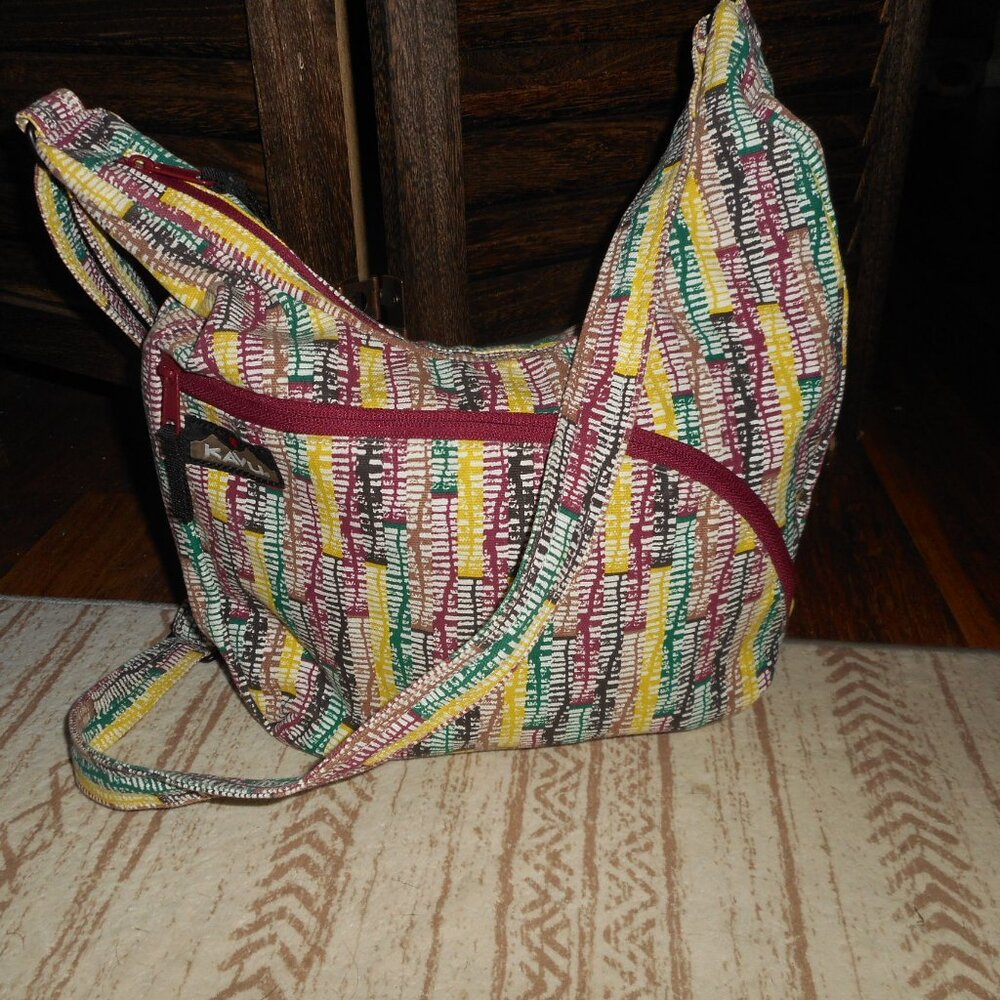 Kavu cross-body tribal print zip top handbag